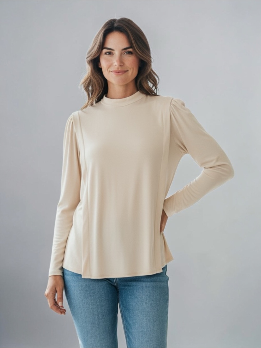 NWOT Rachel Pally flowy crème beige jersey top size‎ S